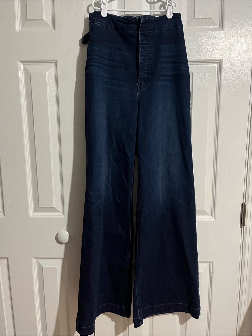 MOTHER Dark Blue Wide-Leg Jeans - Picture 3 of 7